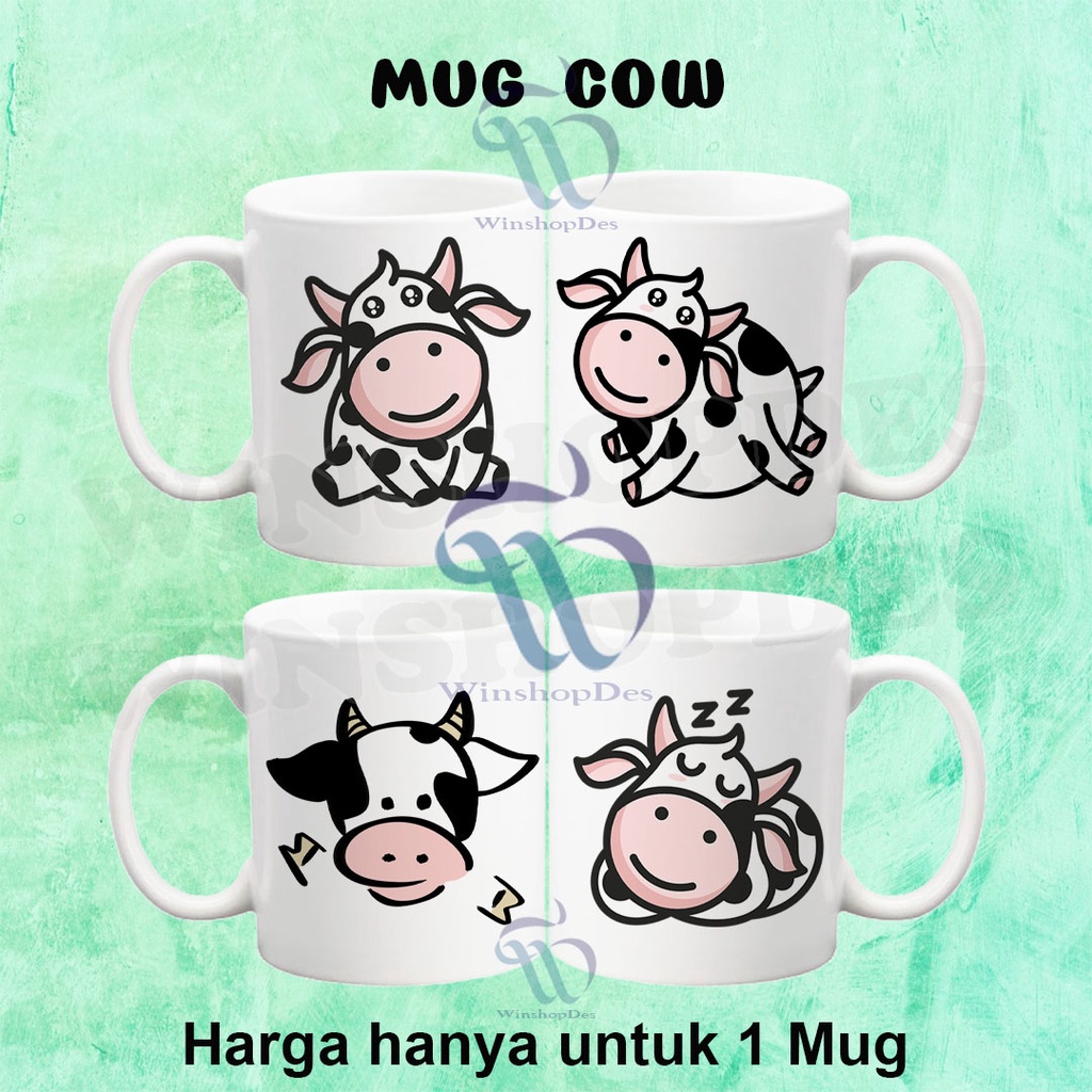 Jual MUG CUTE MUG SAPI LUCU MUG COW CUTE MUG CUSTOM PALING MURAH