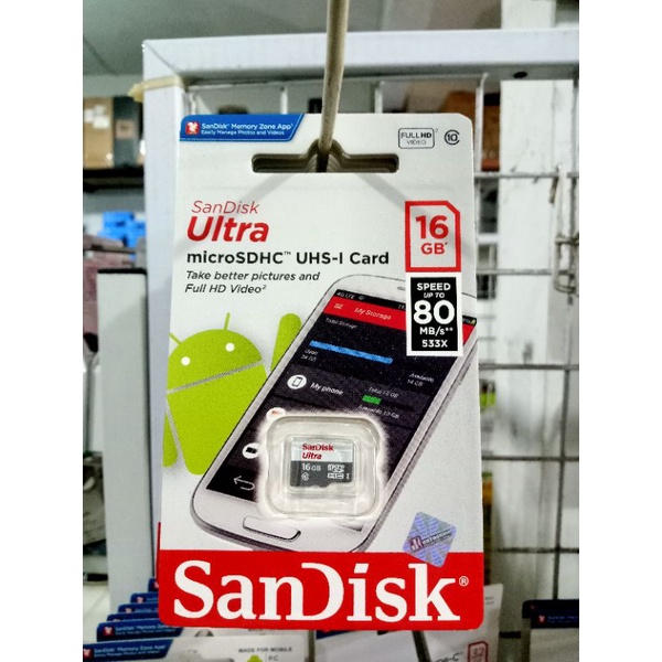 Jual MEMORI MICRO SD SANDISK ULTRA 16 GB ORIGINAL Shopee Indonesia