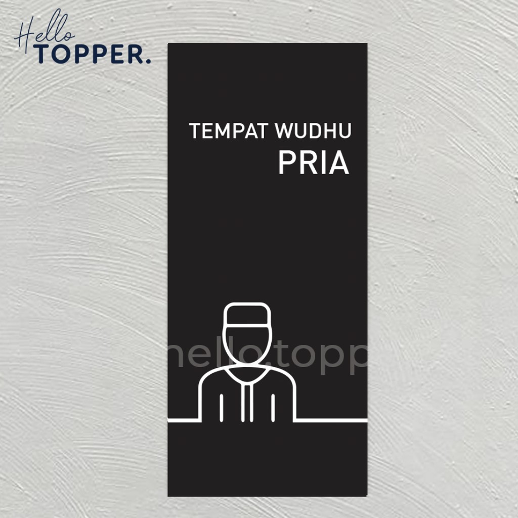 Jual Sign Akrilik Tempat Wudhu Pria Printed Label Signage Tempat