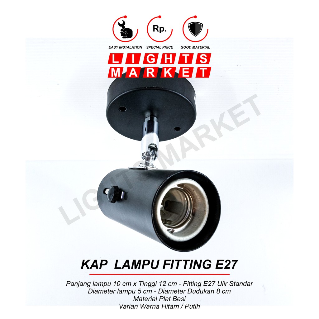 Jual Kap Lampu Sorot Spotlight Spot Light Fitting E Plafon Rel Track