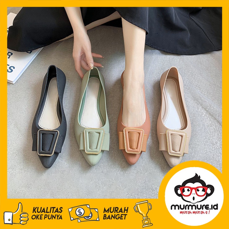 Jual MURMURE ID SEPATU WANITA FLAT SHOES ALA KOREA BAHAN JELLY IMPORT