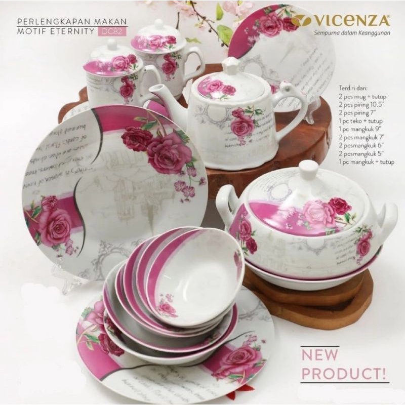 Jual Vicenza Perlengkapan Makan Dinner Set Dc Motif Eternity Shopee