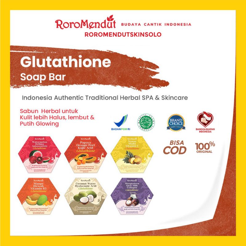 Jual RORO MENDUT PAKET GLUTATHIONE FACE BODY SOAP BAR Shopee Indonesia