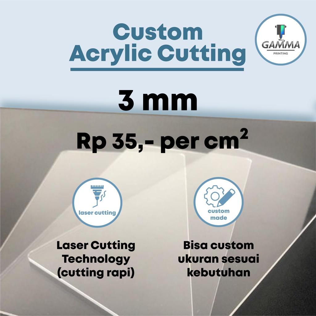 Jual Akrilik 3 Mm Custom Laser Cutting Marga Cipta Potongan Acrylic