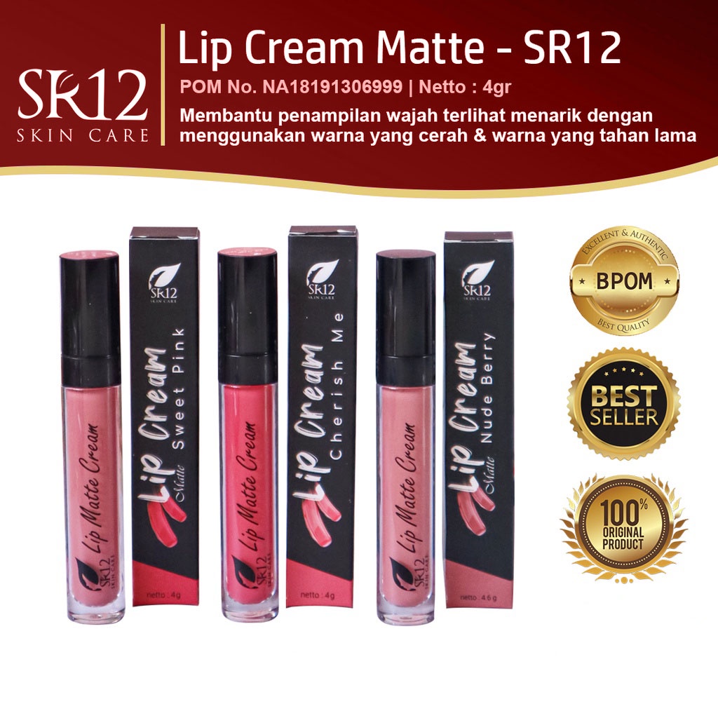 Jual Lip Cream Matte Sr Lip Cream Bpom Bebas Paraben Sr