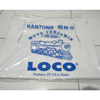 Jual KANTONG PLASTIK KRESEK HD LOCO PUTIH PLASTIK PACKING JUMBO HDPE