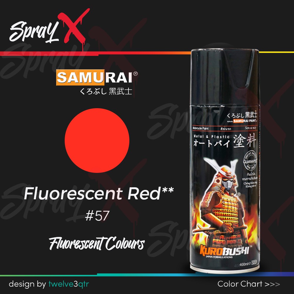 Jual SAMURAI PAINT FLUORESCENT RED 57 MERAH STABILO 57 400ML CAT