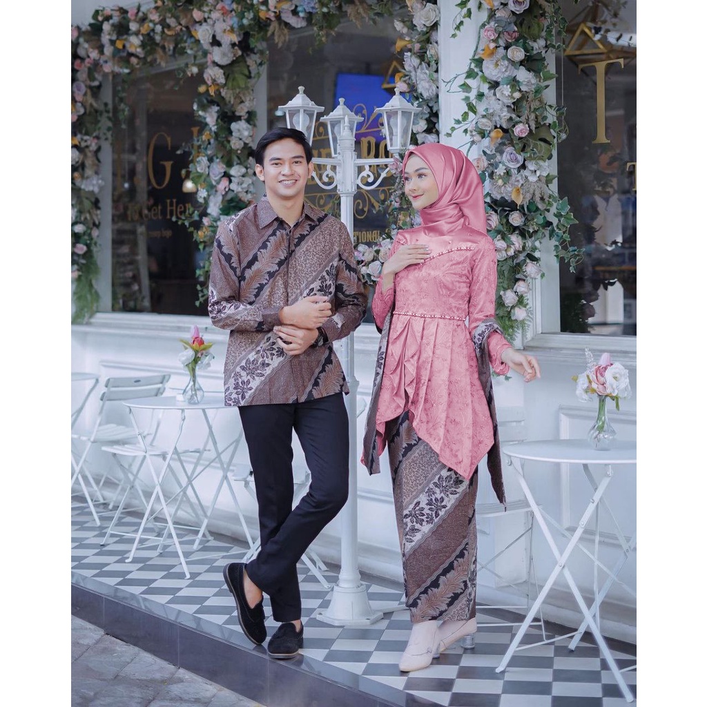 Jual Couple Kebaya Modern Baju Wisuda Tunangan Lamaran Terbaru Baju Batik Brokat Couple Kebaya