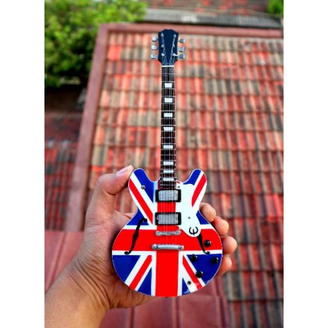 Jual Miniatur Gitar Epiphone Union Jack Noel Gallagher Oasis Signature