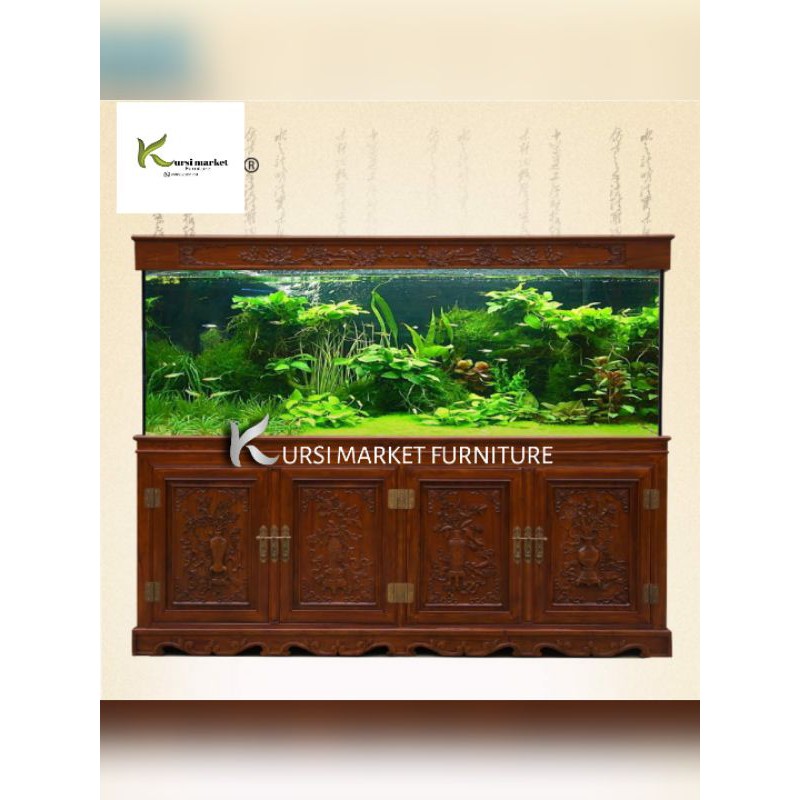 Jual Meja Aquarium Almari Ikan Hias Arwana Uk Cm Jumbo Bufet