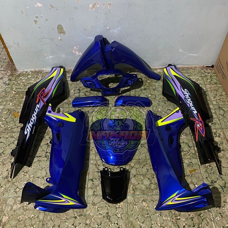 Jual Cover Body Bodi Halus Fullset Shogun New Suzuki Shogun 110 R Biru