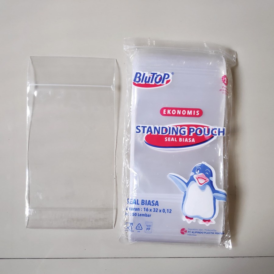 Jual Plastik Pp Standing Pouch Single Seal 16 X 32 Blutop 50 Pcs