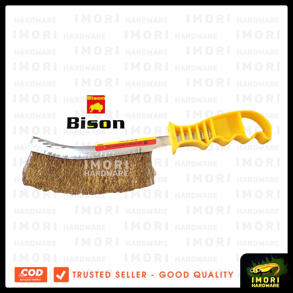 Jual Bison Sikat Kawat Sisir Kuningan Wire Brush Besi Baja Gagang Pvc