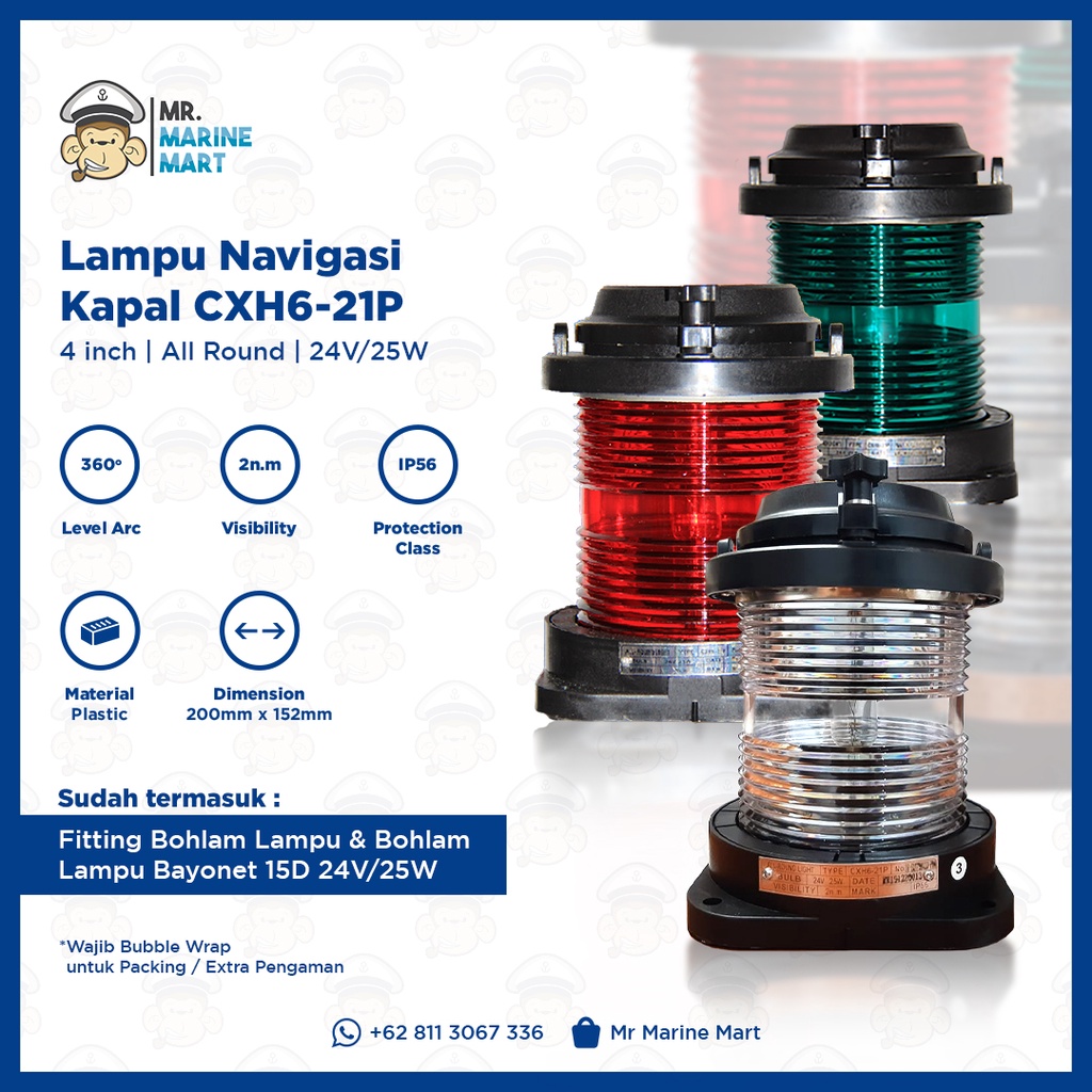 Jual Lampu Navigasi Kapal 4 Inch All Round 24V 25W Shopee Indonesia