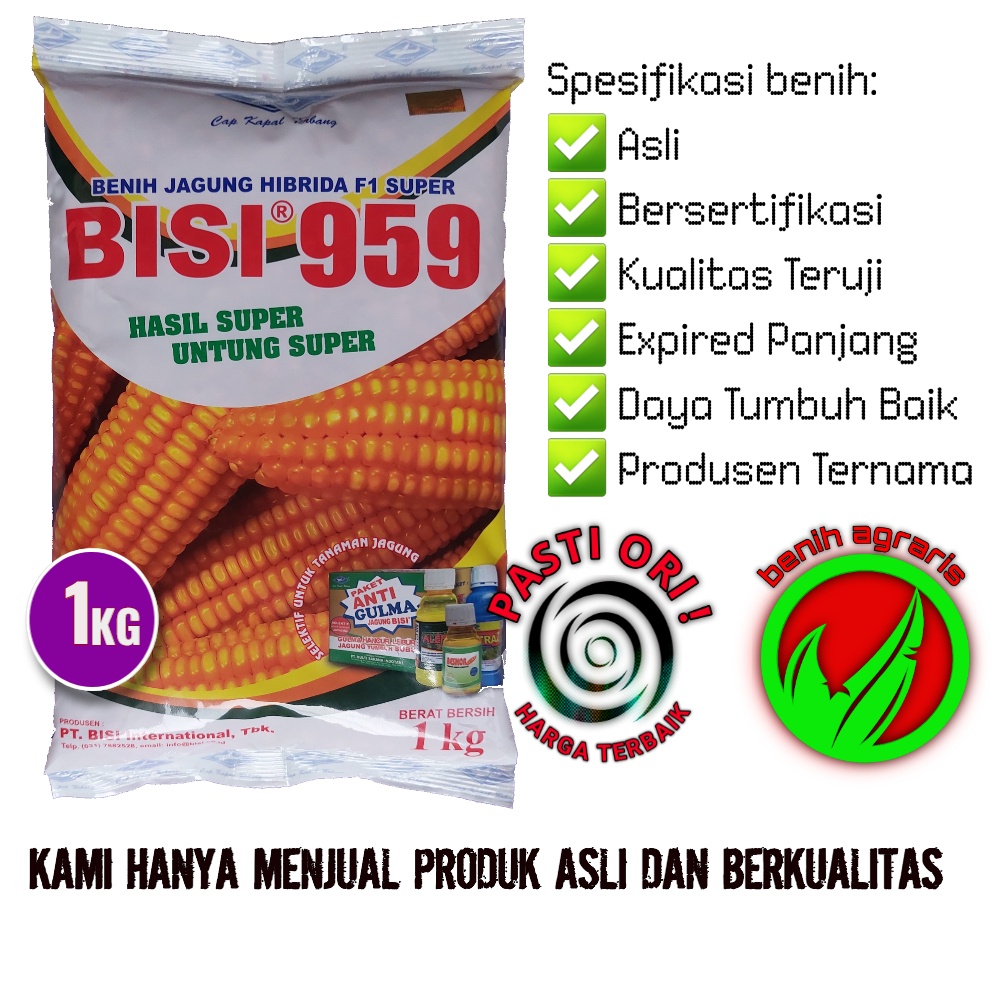 Jual Benih Jagung Bisi 959 1 Kg Cap Kapal Terbang Shopee Indonesia