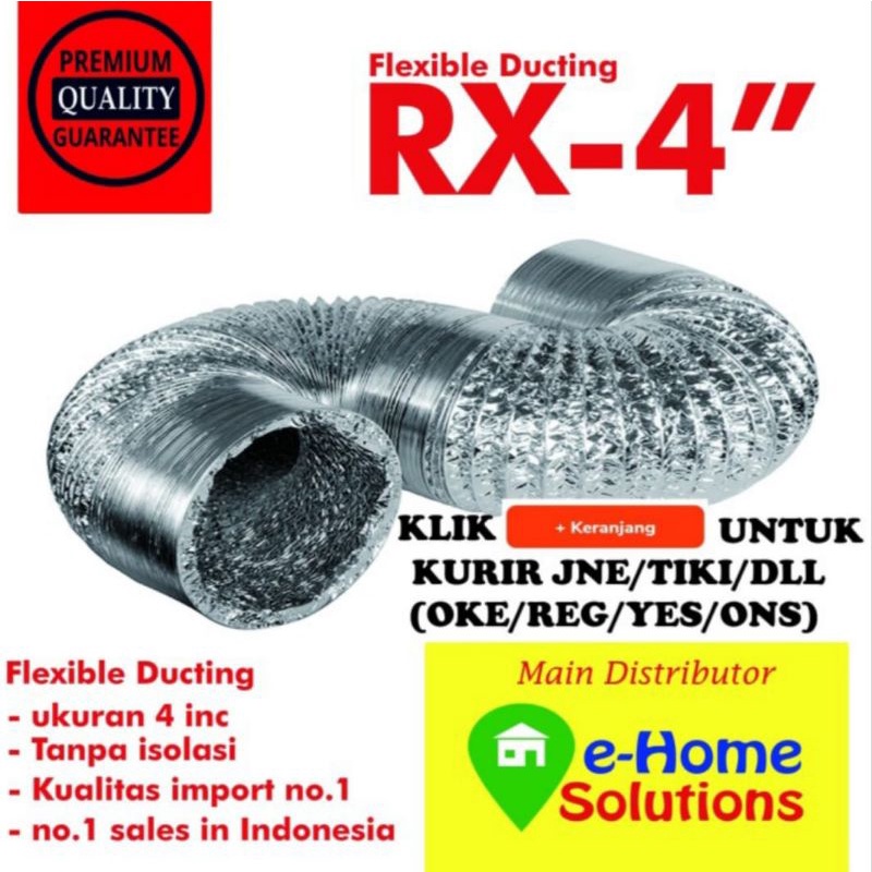 Jual Flexible Ducting 4 Inchi Pipa Cerobong Asap 4 In AC Cooker