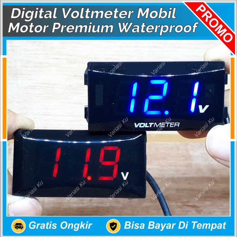 Jual Digital Volt Meter Voltmeter Premium Sportivo Waterproof