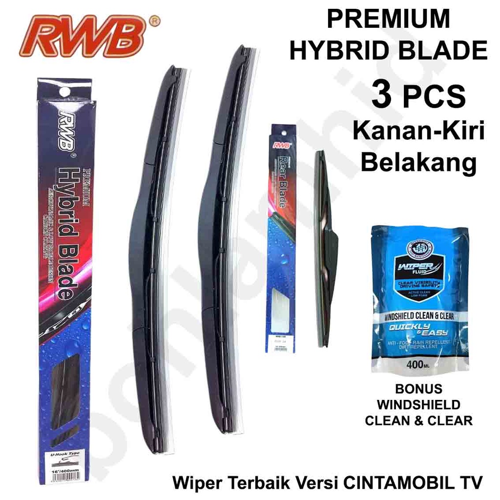 Jual WIPER RWB HYBRID GRAND LIVINA 3Pcs Kn Kr Dan Blkg BEST WIPER