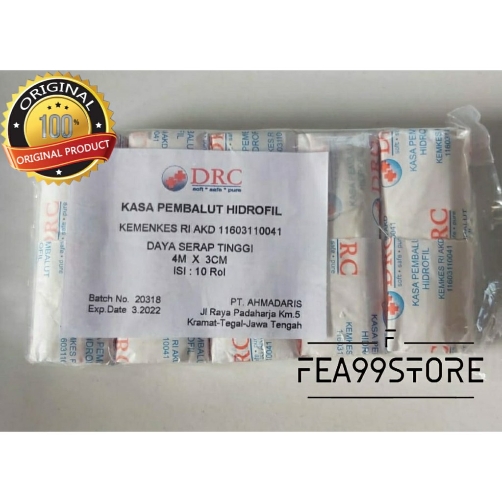 Jual Kasa Steril Hydrofil Verban Gulung Pembalut Luka X Drc