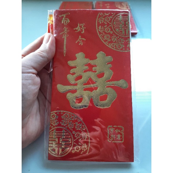 Jual Amplop Merah Angpao Wedding Sangjit Besar Premium Tebal Hongbao