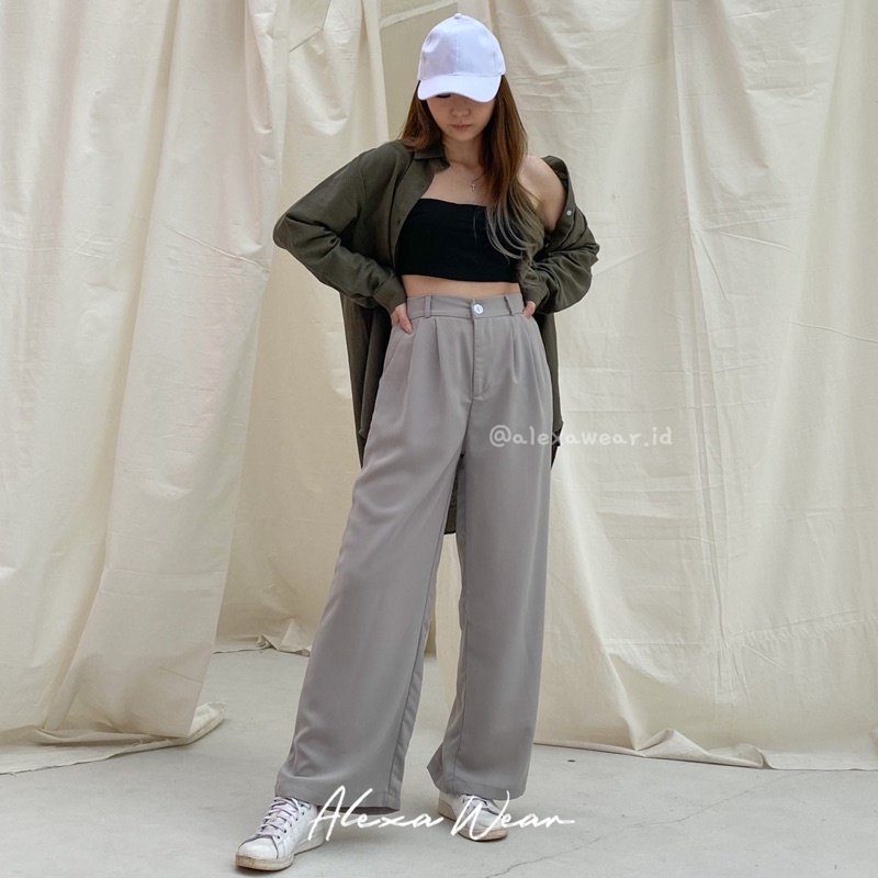 Jual Alexawear Luca Culotte Korean Pants Wide Leg Shopee Indonesia