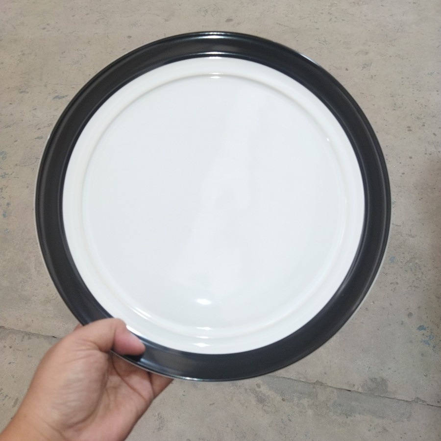 Jual Piring Keramik Dinner Plate Keramik Piring Makan Black Circle