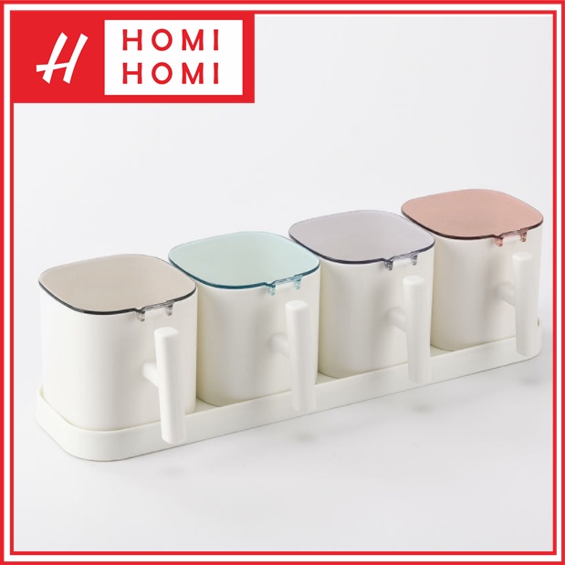 Jual Homihomi Rak Tempat Penyimpanan Bumbu Dapur Minimalis Plastik Set