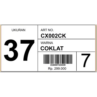 Jual Cetak Label Barcode Ukuran 10 X 5 Label Sepatu Label Sandal