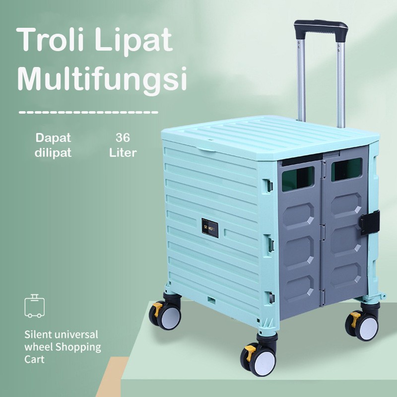 Jual TROLLEY KERANJANG LIPAT TROLI LIPAT BELANJA SERBAGUNA TROLI