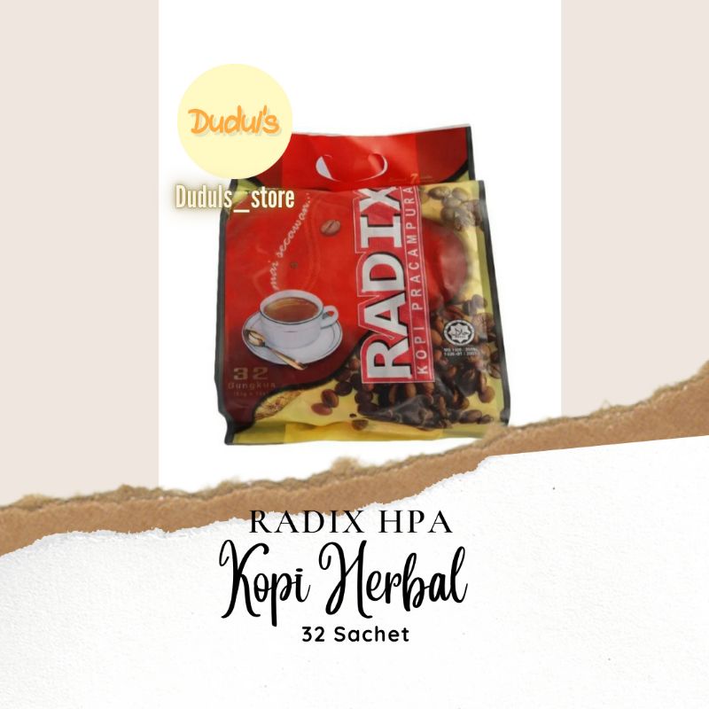 Kopi Pracampuran RADIX HPA Malaysia 32 Sachet Shopee Indonesia