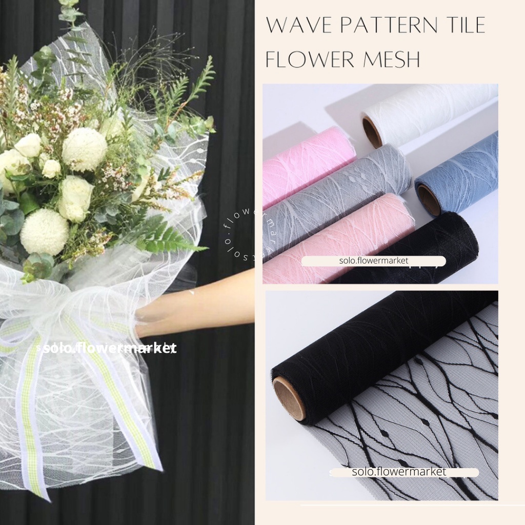 Jual X Yard Wave Pattern Tile Flower Mesh Korean Style Flower