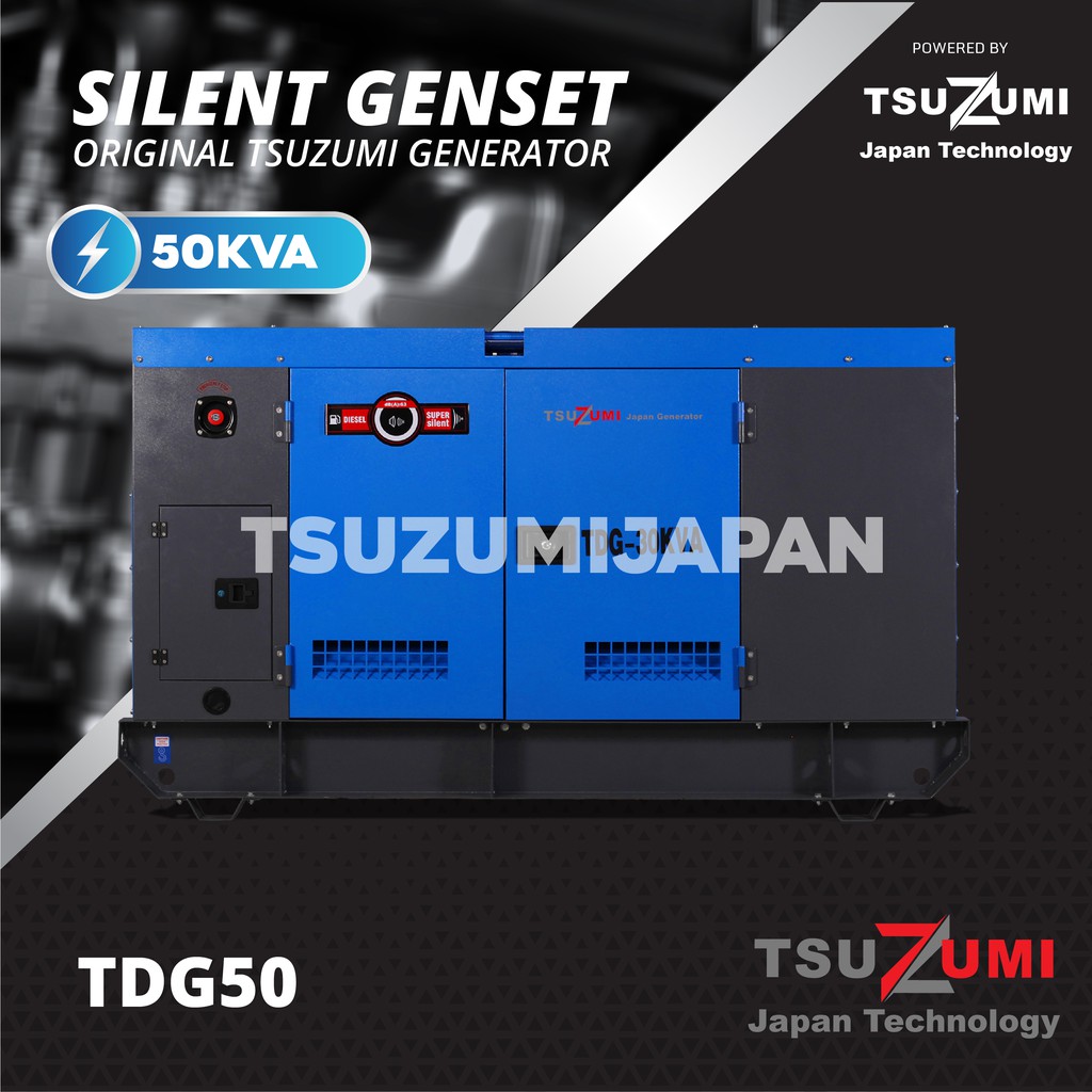 Jual Genset 50 KVA Silent 40000 Watt Type TDG50 By Tsuzumi Japan