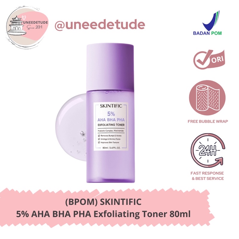 Jual BPOM SKINTIFIC 5 AHA BHA PHA Exfoliating Toner 80ml Shopee