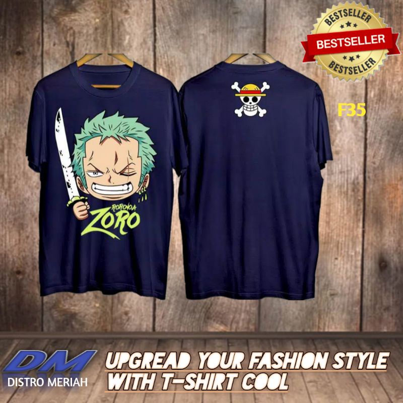 Jual Kaos Anime One Piece Roronoa Zorro Swords Kaos Pria Distro Baju