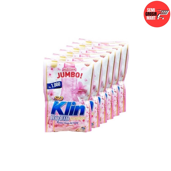 Jual So Klin Liquid Jumbo Softergent Sakura Strawberry Sachet Ml X