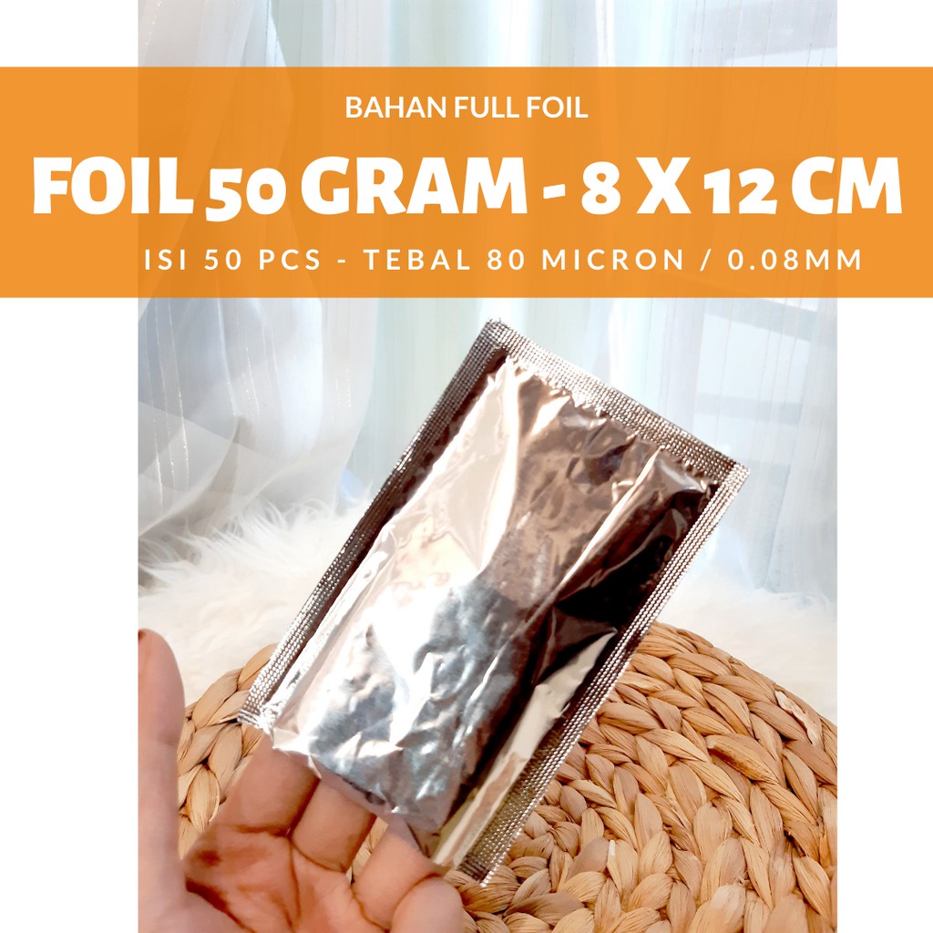 Foil Seal Jual Sachet Aluminium 50gr 8x12 Cm Sealer Contoh Kemasan