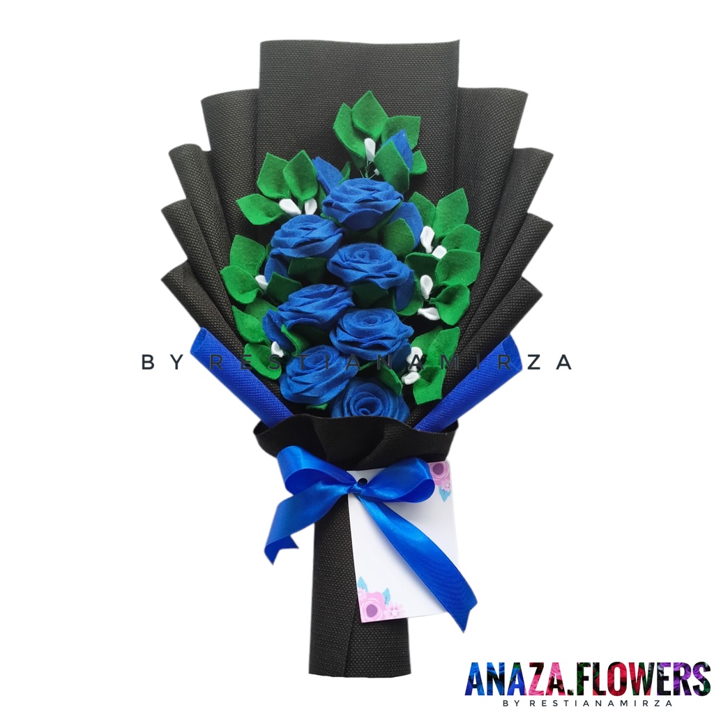 Jual Buket Bunga Wisuda Mawar Flanel Artificial Bucket Bouquet