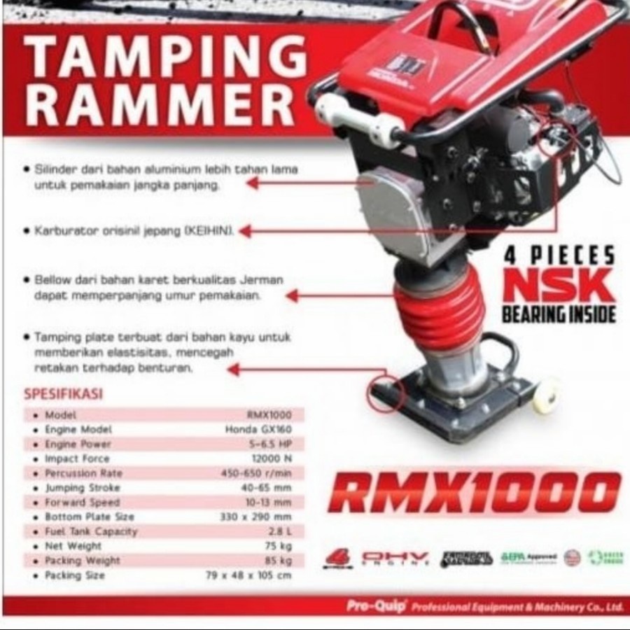 Jual Mesin Tamping Rammer Stamper Kuda Engine Honda RMX1000 Shopee