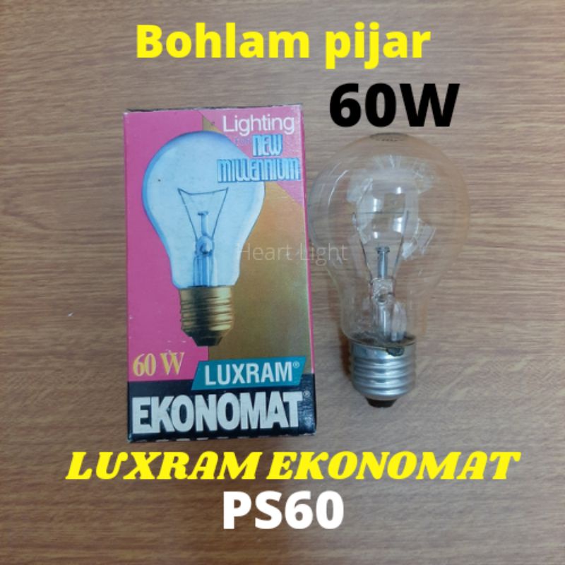 Jual Lampu Pijar Luxram Ekomomat W Kuning Ps Clear V E Bohlam