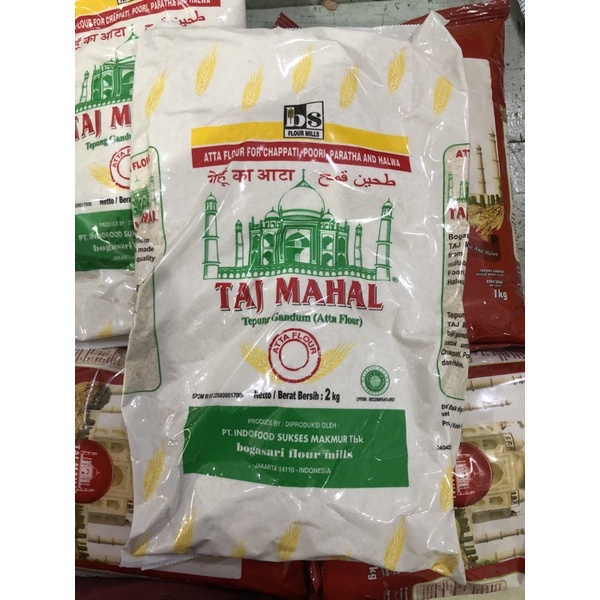 Jual Taj Mahal 2 Kg Kemasan Asli Tepung Gandum Atta Flour Chappati