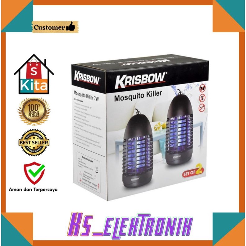 Jual Perangkap Nyamuk SET 2 PCS Mosquito Killer 7 Watt Krisbow