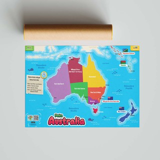 Jual Secil Mainan Poster Peta Benua AUSTRALIA Premium Shopee Indonesia