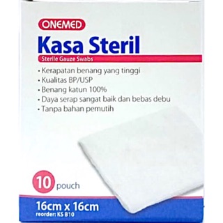 Jual KASA STERIL 16x16cm ONEMED Isi 10 Per Box Gauze Swab Sterile