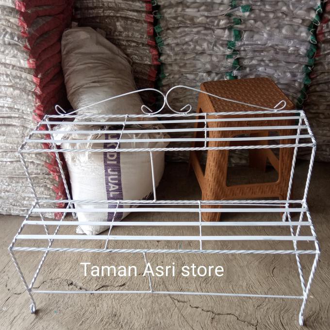 Jual Rak Besi Tanaman 2Susun Warna Putih Tataviolashop Shopee Indonesia