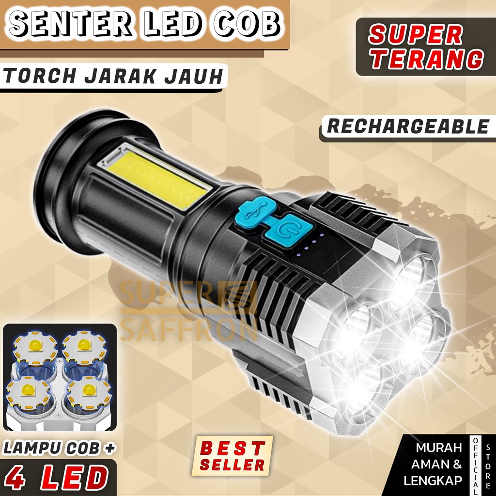 Jual Senter Super Terang Lumens Lampu Led Jarak Jauh Torch Cob