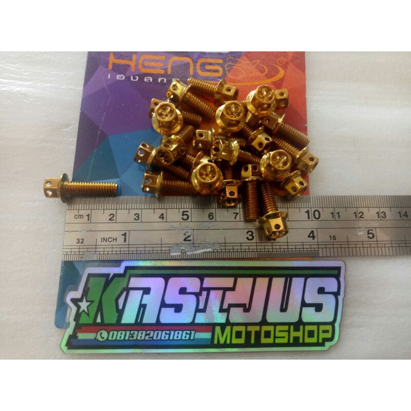 Jual Baut Probolt 6x20 Gold Untuk Baut Tutup Tangki Ninja Drat 10