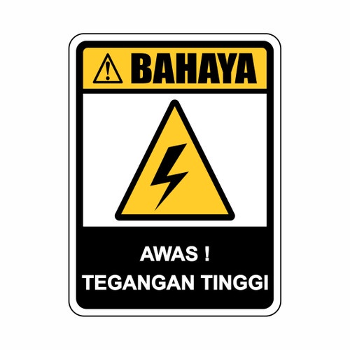 Jual Stiker K3 Awas Tegangan Tinggi Ukuran 15 X20 Cm Dan 12x15 Shopee