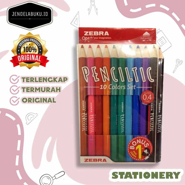 Jual READY STOCK PULPEN BALLPOINT FINE 0 4 ZEBRA PENCILTIC SET 10