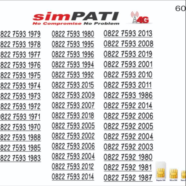 Jual Nomor Cantik Telkomsel Simpati Loop Seri Tahun Lahir Murah Bsm25