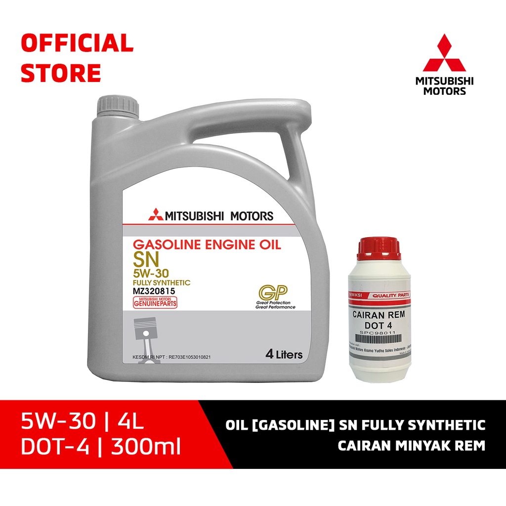 Jual Mitsubishi Motors Gasoline 5W 30 SN 4L Minyak Rem DOT 4 300ml